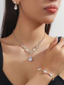 4pcs Gold Jewelry Set For Women, Minimalist & Practical Multi-Function - Gold - View 11