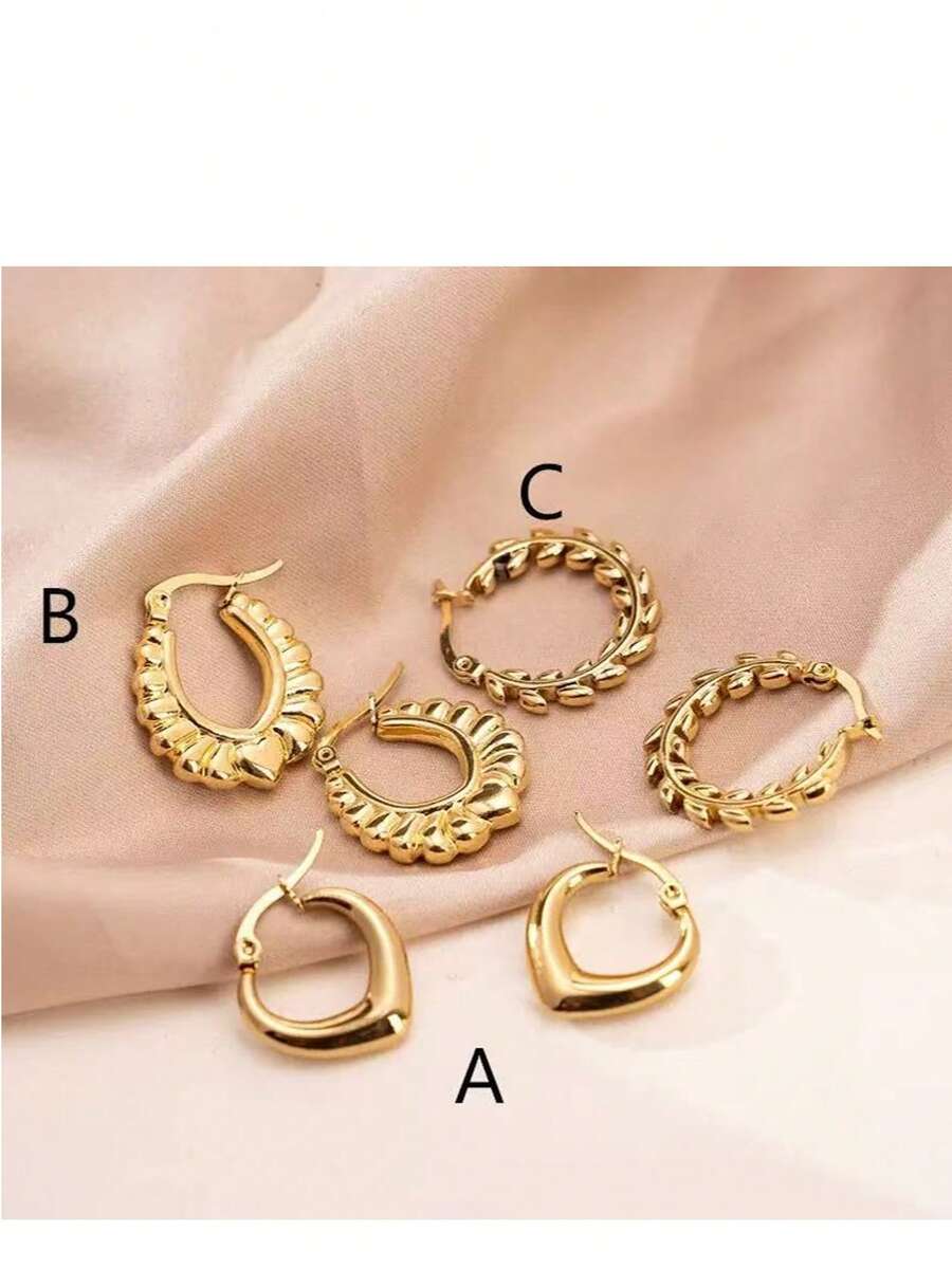 1 Pair/Multi-Pack Titanium Steel Earrings For Women, Earring Design ...