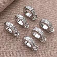 1/3/5pcs Real 18K Gold Plated Brass Zirconia Bail Bead Spacer Buckle Connectors Spring Buckle Clasp Clip Buckle For DIY Jewelry Making Finding Bracelet Necklace Pendant