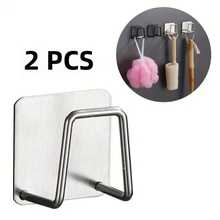 1/2/4 件强力粘合海绵架，适用于厨房水槽的不锈钢海绵架，洗碗海绵和刷子整理架，优质防锈防水速干厨房水槽架，适用于圣诞节、母亲节、新年、情人节，不锈钢挂钩，适用于厨房、浴室、门、墙壁、家居和厨房储物配件 - 彩色 - 查看 17