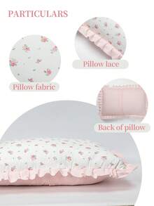 1pc Printed Ruffled Pillowcase (Pillow Insert Not Included), Unique Romantic Decorative Throw Pillow Cover, Suitable For Bedroom, Dorm, Sofa And Lounge Chair. Oeko-Tex Certified - Multicolor - View 5