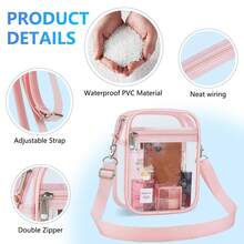Sporting Clear Bag-Clear For Women Crossbody Messenger Bag For Concerts Sporting Events ﻿ - Pink - View 3