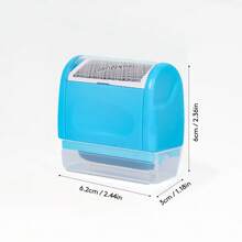 Conjunto de carimbos de rolo para proteção contra roubo de identidade - Azul (inclui tinta de reposição, frasco com tampa para fácil utilização e caixa de armazenamento)