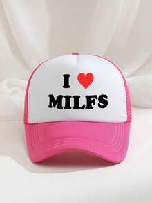 1pc Unisex "I MILFS" Printed Funny Sponge Mesh Trucker Cap, Baseball Cap, Sun Hat, Dad Hat, Suitable For Daily Use, Outdoor Travel, Hiking, Beach, Holiday - Multicolor - View 13