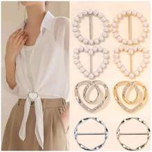 1pc Elegant Coat & Sweater Pins, Slim Waist Shaping Valentine's Day Valentines Scarf Ring Clip Shirt Clip T-Shirt Ties Clips Clothes Corner Knotted Button For Women Travel Essentials Cruise Essentials Elegance Shirt Tightener