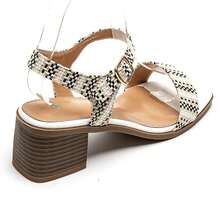 Square Heel Ankle Strap Sandals - Timeless Elegance - White - View 4