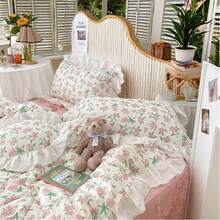 Vclife Modern Luxury Solid Color Duvet Cover Full For Girls Women And Jersey Knit Cotton Duvet Cover Queen Soft Grapefruit Bedding Set Queen , Ultra Soft, 4 Corner Ties With Two Pillowcases, No Comforter - 粉紅桔梗 - 查看 3