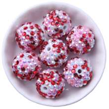 Fashion 18x20mm 10/20pcs Pack Mix Colorful Custom Confetti Color Resin Rhinestone Ball Beads For DIY Beadable Pen Keychain Chunky Bubblegum Necklace Bracelet Jewelry Making