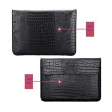 Customized Initial Letters Crocodile Pattern PU Leather Men Laptop Sleeve Bag Compatible With MacBook Air 13 Case 13.3 15.4 Pro Retina Personalized Women Sleeve Envelope PU Leather Laptop Sleeve Pouch Notebook Stand Cover Shell Laptop Bag Unisex