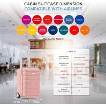 Lightweight 2 Wheel ABS Hard Case Suitcases Cabin Carry On Hand Luggage Approved For Over 100 Airlines Including British Airways, & Maximum Size For Ryanair 40x20x25cm - Pink - View 3