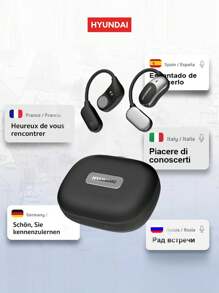 HYUNDAI HYUNDAI HY-Fit2AI Smart Earbuds, Ear Hook Style, Long Battery Life, 360° Surround Sound, High Sound Quality, AI Assistant, Virtual Companion, High-Definition Calling, Long Battery Life, Music, Sports, Office, Open-Ear Design