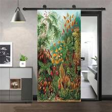Custom Size Geometric Door Stickers Self Adhesive Waterproof Tropical Scenery Scenery Home Room Door Wrap Mural Cover Wallpaper Wall Decor Room Decor