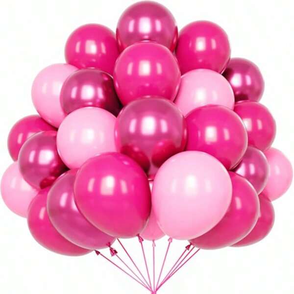 Combinación de 30 globos en colores rosa, rojo rosa y rojo perla que se pueden personalizar para decorar bodas, fiestas, cumpleaños, fotografía al aire libre, baby showers, granjas, decoración de arcos de globos, fiestas de despedida de soltero, revelación de género, ceremonias de graduación del Día de la Madre, aniversarios, etc.
