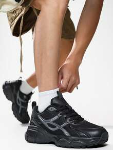 Zapatillas deportivas informales para adolescentes, estudiantes universitarios, zapatos para correr, baloncesto, entrenamiento, senderismo, con suela antideslizante y resistente al desgaste - Negro - Ver 5
