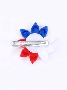 1pc USA Independence Day Star-Spangled Banner Printed Hair Clips For Girls - Bow Hairpin - View 5