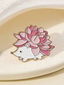 1 件可爱卡通刺猬动物胸针，适用于背包、服装、配饰、徽章、派对礼品 - 粉色 - 查看 4