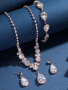 4pcs Gold Jewelry Set For Women, Minimalist & Practical Multi-Function - Gold - View 8