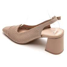 Geometric Hollow Design Open Toe High Heels - Khaki - View 3