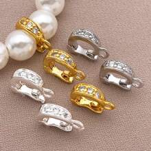 1/3/5pcs Real 18K Gold Plated Brass Zirconia Bail Bead Spacer Buckle Connectors Spring Buckle Clasp Clip Buckle For DIY Jewelry Making Finding Bracelet Necklace Pendant