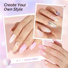 9 Jars Chrome Powder For Nails Unicorn Y2K Aesthetic Metallic Mirror Effect Holographic Aurora Chameleon Chrome Powder For Nail Art Gel Polish, Nail Supplies For Nails Glitter Powder - 獨角獸鍍鉻指甲粉-9 - 查看 4