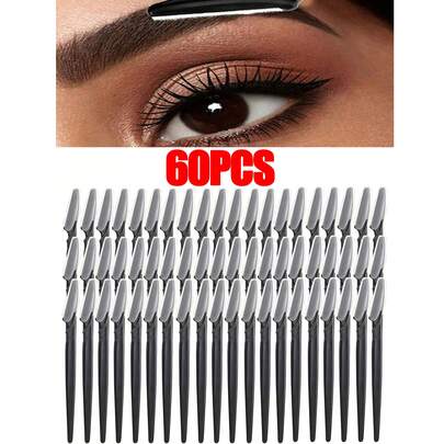 60pcs Eyebrow Trimmer & Shaver, Callus Remover & Body Hair Grooming Tools, Face & Eyebrow Razor Set With Long Handle Blades And Precision Guards, Women's Grooming Kit For Daily Use Or Travel