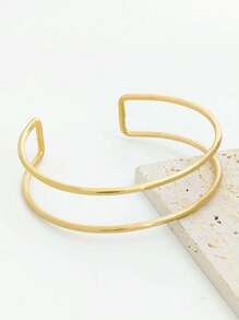 1 pièce Bracelet jonc en métal ajustable personnalisé et exagéré pour femme, convient pour les fêtes, les cadeaux et le port quotidien