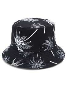 Cappello a secchiello reversibile unisex con stampa di palme, adatto per uso casual quotidiano e vacanze all'aperto. Cappello da sole estivo da uomo, adatto per attività all'aperto estive come escursionismo e pesca