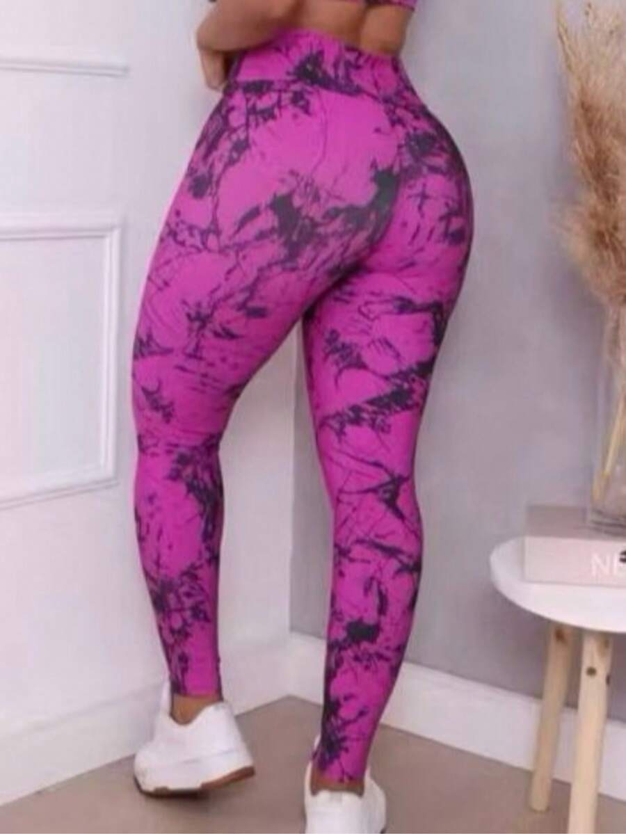 Women's Marbled Gym Leggings - Màu tím - Xem 1