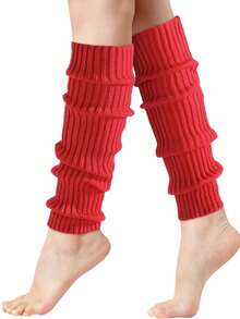 Women's Orange Leg Warmers, Neon Ribbed Leg Warmers, 80s/90s Party, Sports, Yoga, Y2K Style Fashion Accessory, Comfortable & Warm - Multicolor - View 10