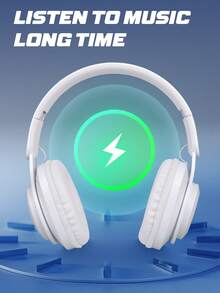 新款馬卡龍全罩耳機,可伸縮,可折疊,時尚,高保真,重低音,高清通話,便攜,實惠的禮物,適合女孩智慧型手機和音樂的無線耳機 - 白色 - 查看 6