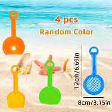 儿童沙滩玩具套装，沙箱玩具包括水桶、铲子、沙耙、沙筛玩具、沙堡搭建套件、户外戏水挖沙玩具 - 蓝色/绿色/粉色 - 适合男孩和女孩，节日和生日礼物，送给儿童的完美礼物