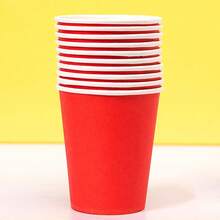 10 piezas de vasos de papel de colores desechables, vasos para bebidas frías, vasos de café, accesorios de fotografía adecuados para zumo o té, reuniones de oficina, viajes familiares, vasos de unicolor sin electricidad, celebraciones festivas, fiestas de cumpleaños, meriendas, fiestas en casa u oficina, decoración del hogar, del dormitorio, almacenamiento, decoración de jardín, con artesanía exquisita y combinación de moda - Multicolor - Ver 18