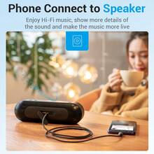 VENTION AUX 3.5mm 音频线 USB C 转 3.5mm 插孔音频线适配器铝合金+编织线适用于扬声器/耳机/车载音乐，适用于智能手机 OnePlus Mate 40/30 Pro、Nova 7/6/5 Pro、OPPO、M6/5 Pro - 灰色 - 查看 6