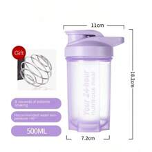1 pieza Botella agitadora de polvo de proteínas, taza mezcladora de batidos sustitutivos de comidas, botella de agua deportiva, de gran capacidad, portátil, color aleatorio enviado