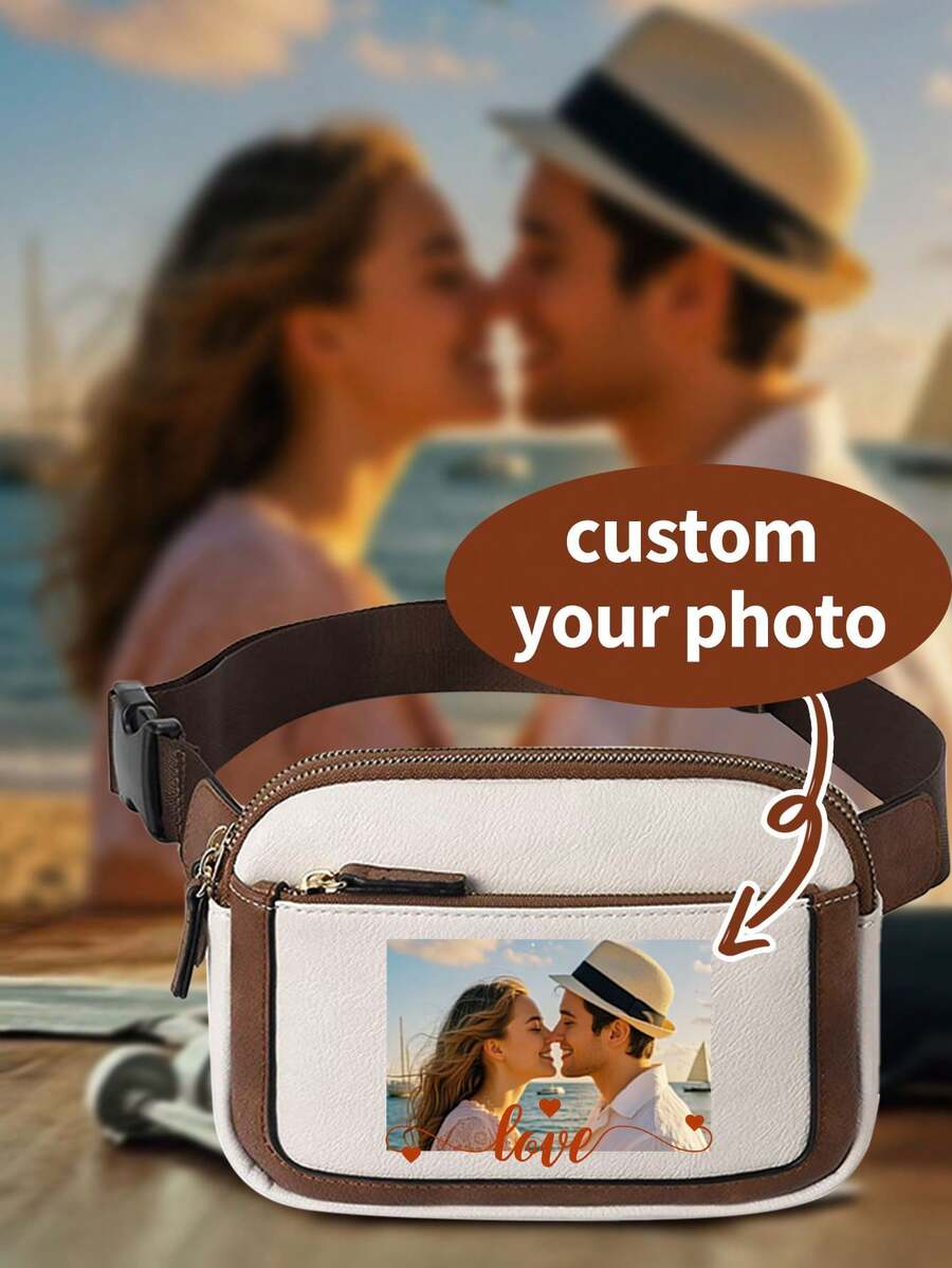 Customizable Personalized Sport Waist Bag - Stylish Nylon Fanny Pack For Running, Hiking, Cycling, And Exercise. Minimalist & Fashionable Design For Women, Students, And Casual Use. Perfect For Carrying Mobile Phones And Essentials - White - View 1