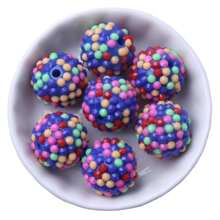 Fashion 18x20mm 10/20pcs Pack Mix Colorful Custom Confetti Color Resin Rhinestone Ball Beads For DIY Beadable Pen Keychain Chunky Bubblegum Necklace Bracelet Jewelry Making