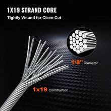 High Strength T316 Stainless Steel Wire Rope Cable 3.2MM Diameter 1000FT Length 11.14KN Capacity Flexible Railing Solution 300M Outdoor Use - Silver - View 3