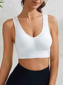 2 件健身房瑜伽运动胸罩无缝聚拢文胸健身训练胸罩训练露背健身夏季上衣无衬垫薄款运动服纯色时尚透气无钢圈运动服透气凉爽跑步瑜伽普拉提骑行 - 彩色 - 查看 4