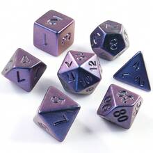 7pcs D20 Polyhedral Dice Set, Electroplated Purple, Suitable For Party Games And Can Also Be Great Birthday Gifts - Purple - View 5