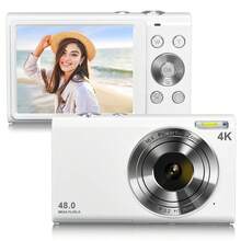 Cámara digital CAMKORY 4K, cámara de vlogging de 48MP con autofocus y flash, cámara digital compacta de 2.8" con zoom 16X, anti-sacudidas, tarjeta de 32GB, cámara compacta portátil para adolescentes, adultos y principiantes