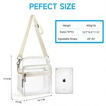 LATMAP Clear Bag For Women, Clear Crossbody Fanny Pack Stadium Approved, Small Clear Purse For Concerts Festival, Stadium Approved 10.7x 4.5 X 11.5 Clear Transparent Purse Bag For Concerts Sports Events Festivals,Clear Bag Concert,Mother's Day Gift - 白色 - 查看 6