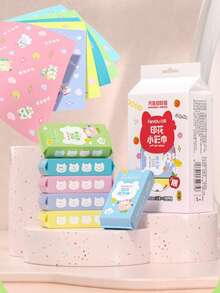 Colorful Printed Wet Wipes, Small Pack Hand & Face Cleaning Wet Tissues, Portable For Outdoor Use, Large Size, Durable & Easy To Clean - Multicolor - View 2