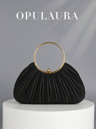 OpulAura Damer Metallic Luxury Evening Clutch Portemonnaie - High End läder Bankettväska, Elegant Shiny Formell Party Handväska Lämplig för klänningar, galor, bröllop, brudar, brudtärnor, födelsedagsklänningar