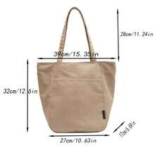 حقيبة كتف كانفاس للنساء موديل 2025 الجديد، مناسبة لطلبة الجامعة لحمل الكتب إلى الفصول الدراسية، وممتازة أيضًا للتنقل اليومي والاستخدام العادي. إنها حقيبة كتف واسعة الحجم. - متعدد الألوان - مشاهدة 2