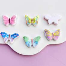 10 Stücke verschiedenfarbige Schmetterling Aufkleber mit flacher Rückseite, DIY Scrapbooking Handwerk Dekoration für Ohrringe, Haaraccessoires, Schmuckherstellung