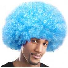 Peluca afro esponjosa y vibrante - Peluca de disfraz de payaso colorido para fiestas, fans y eventos temáticos, gorra de malla elástica, fibra de baja temperatura, adecuada para Halloween, cosplay y reuniones festivas, estilo de cabello rizado, accesorios de peluca cómodos