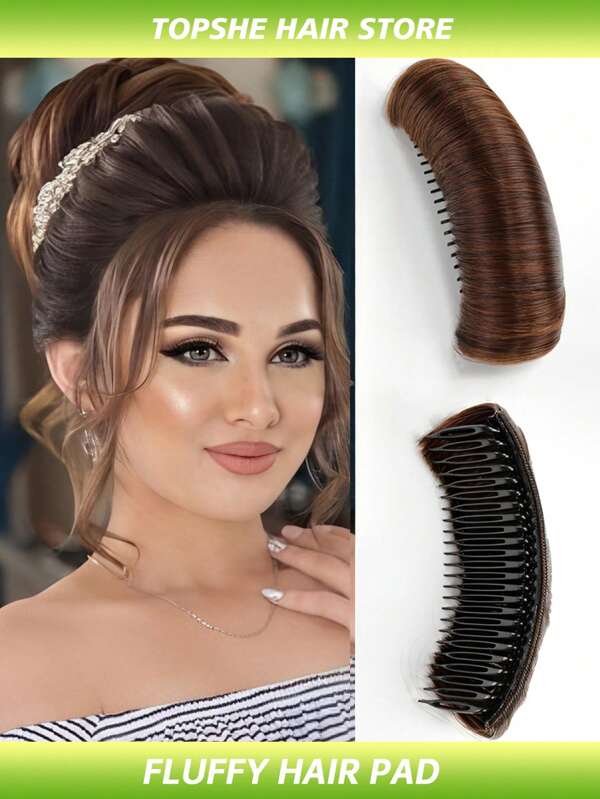 Synthetic Lrrvisible Fluffy Hair Pad Wig Cushion Comfortable HighTemperature Fiber Insert CombIncrease Hair DIY Styling Lnsert Hair Pad Hair Accessories