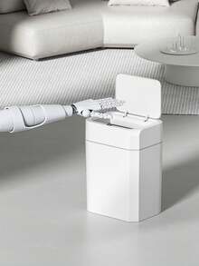 Papelera con sensor inteligente, tapa adecuada para el hogar para el baño, la sala de estar, la cocina, la oficina y el exterior - Blanco - Ver 6