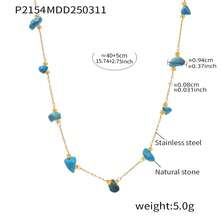 1pc MiDuoDuo Summer Asymmetrical Natural Stone Necklace, Women Beach Vacation Accessory - Natural Stone Necklace - View 16