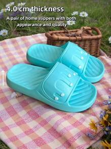 1 Pair Women's Summer Indoor Slippers, Soft, Lightweight, Comfortable & Versatile EVA Material, Non-Slip Bathroom, Quick-Drying, Anti-Bacterial Foot Protection, Suitable For Both Indoor And Outdoor Wear, Unisex Design